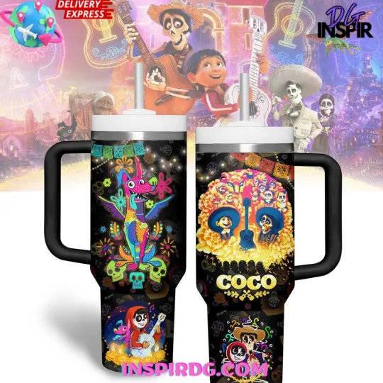 Discover Coco Disney 40oz Tumbler, Disney Travel Mug, Gift For Cartoon Lover