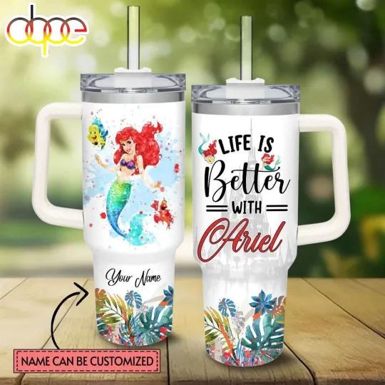 Discover Disney Ariel  Princess 40oz Tumbler, Disney Travel Mug
