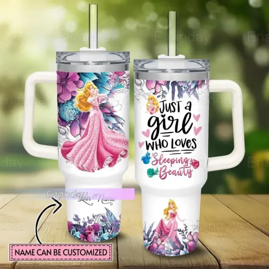 Discover Just A Girl Loves Aurora Princess Tumbler, Custom Aurora Princess Tumbler 40oz