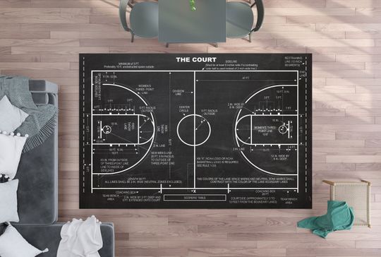 Discover Basketball Court Rug, Basketball Rug, Patterned Printing Rug, Washable Rug, Modern Rug, Printed Rug, Custom Rug, Small Rug, Large Size Rug