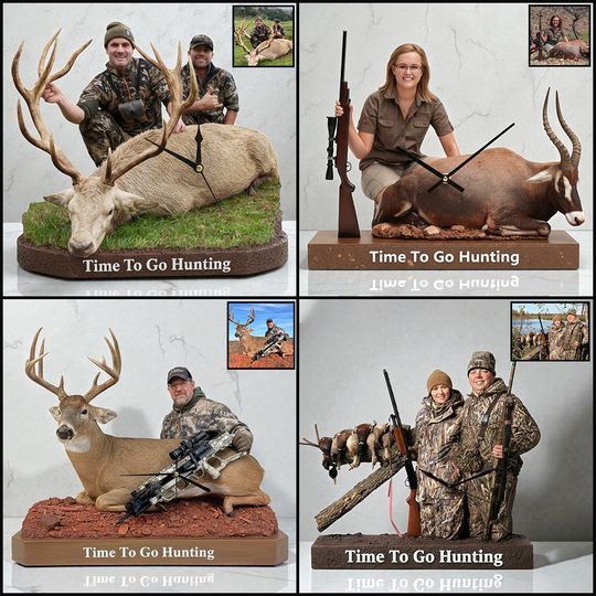 Discover Time To Go Hunting - Personalized Hunting Desk Clock Plaque