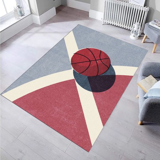 Discover Basketball Court Rug, Non-Slip Cotton, Kids Room Decor
