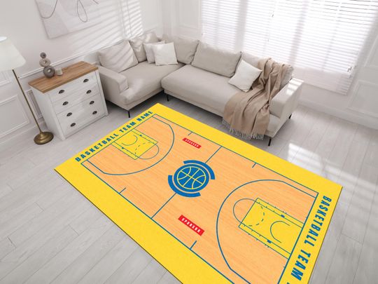 Discover Basketball Court Rug: Sports Game Room Decor