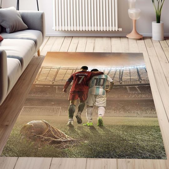 Discover Soccer Legends Rug, Personalized Sports Team Rug, Kids Room Decor