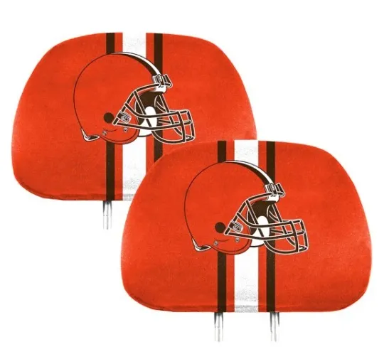 Discover Cleveland Browns football Licensed Headrest Covers -Set of 2- Car Seat Cover Gift NEW