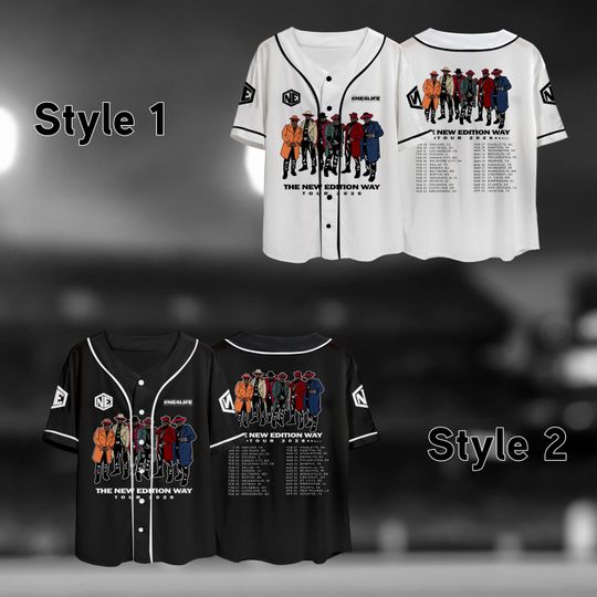 New Edition Tour 2026 Baseball Jersey, Retro RnB Streetwear