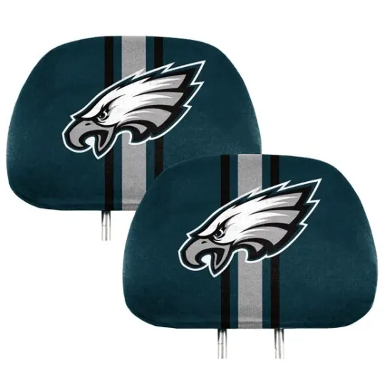 Discover Philadelphia Eagles football Licensed Headrest Covers -Set of 2- Car Seat Cover Gift
