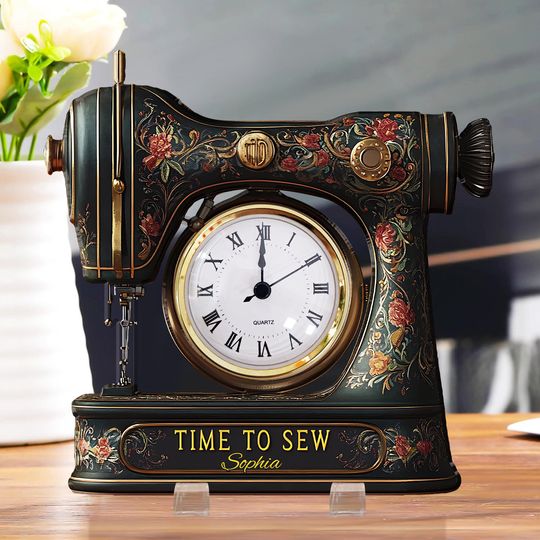 Time To Sew - Personalized Sewing Acrylic Clock Plaque
