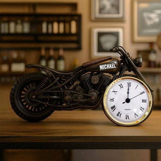 Discover Time to Ride - Personalized Biker Acrylic Clock Plaque