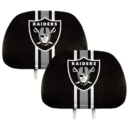 Discover Las Vegas Raiders football Licensed Headrest Covers -Set of 2- Oakland Car Seat Cover