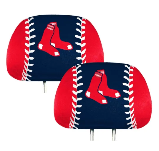 Discover Boston Red Sox MLB Officially Licensed Headrest Covers -Set of 2- Car Seat Cover
