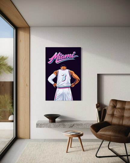 Discover Dwyane Wade Basketball Wall Art  Miami Inspired Sports Canvas Honoring an NBA Legend and Modern Basketball Culture