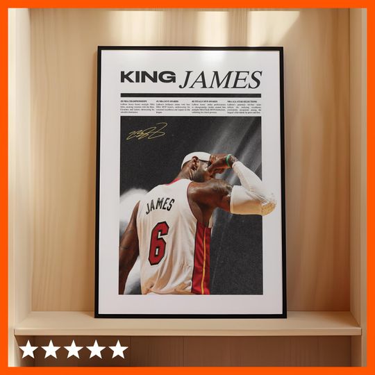 Discover Lebron James Newspaper Poster: Miami Heat Sports Art