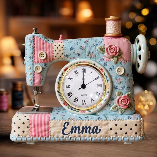 Love Sewing - Personalized Sewing Acrylic Clock Plaque