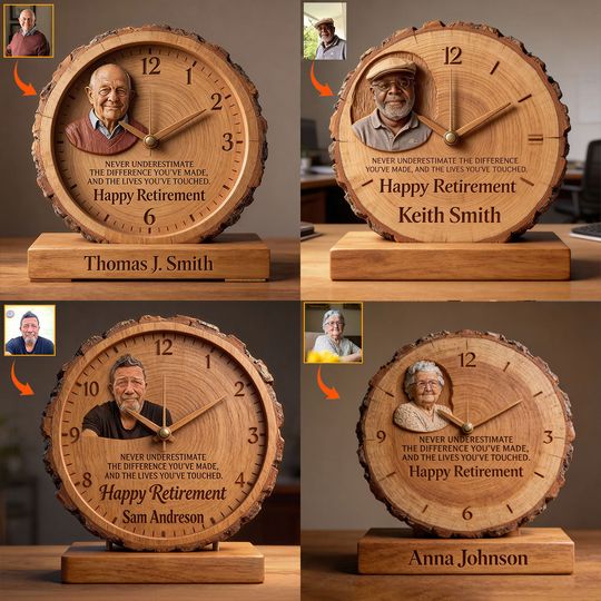 Discover Never Underestimate The Difference You’ve Made, And The Lives You’ve Touched - Personalized Retired Desk Clock Plaque