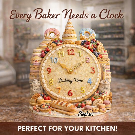 Baking Time - Personalized Baking Desk Clock Plaque