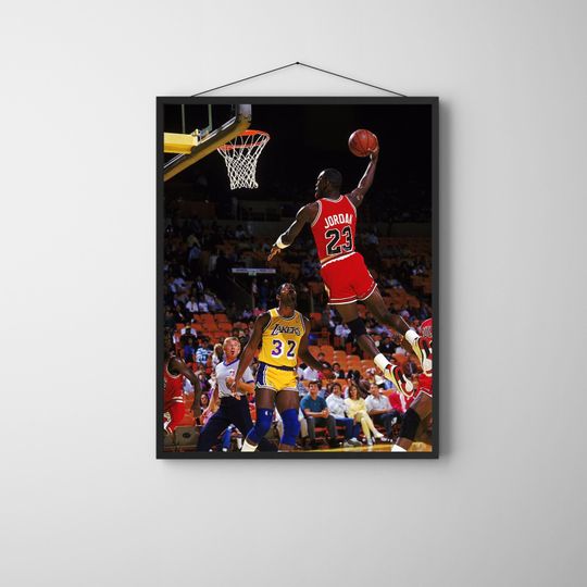 Discover Michael Jordan Dunk Art: NBA Legend Poster, Motivational Sports Decor