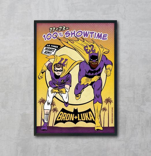 Luka Doncic Lakers Poster | LeBron James Wall Art | Home Office Art | Lakers Fan Art | Man Cave Art | Gift Idea | Batman | Digital Download