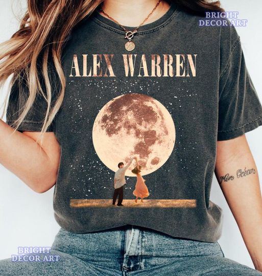 Discover Alex Warren Moon Shirt, Alex Warren Tour Vintage Shirt, Dancing Couple Graphic Tee, Kouvr Annon Love Story Merch, Dreamy Gift