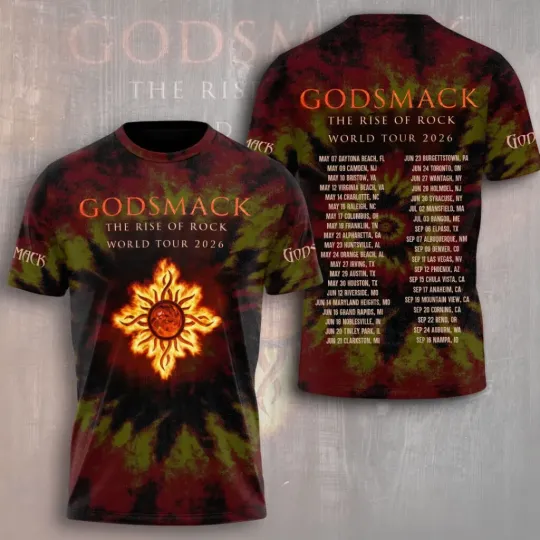 Discover Godsmack World Tour 2026 3D Shirt