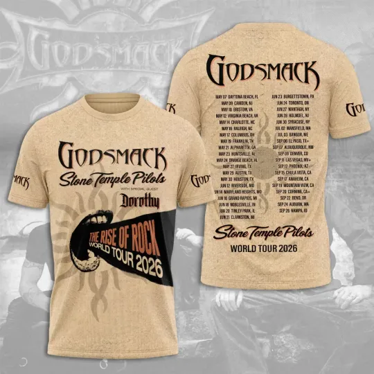 Discover Godsmack 2026 World Tour 3D Shirt