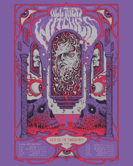 Discover House of Mirrors Tour Poster Vertical Wall Art for Alternative Music Concert 2026