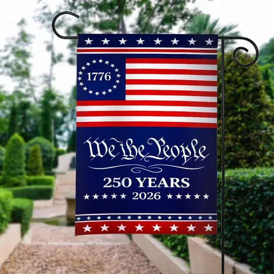Discover America 250th Birthday Garden Flag, 250 Years American Flag, 1776-2026 Anniversary, 4th of July Outdoor Decor, Patriotic Gift