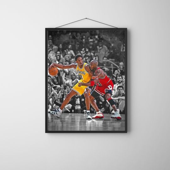Kobe Bryant vs Michael Jordan: Iconic NBA Game Poster