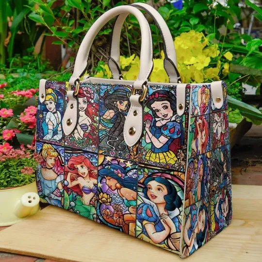 Discover Disney Princess Handbag, Disney LeatherHandbag , Leather Disney, gift for her