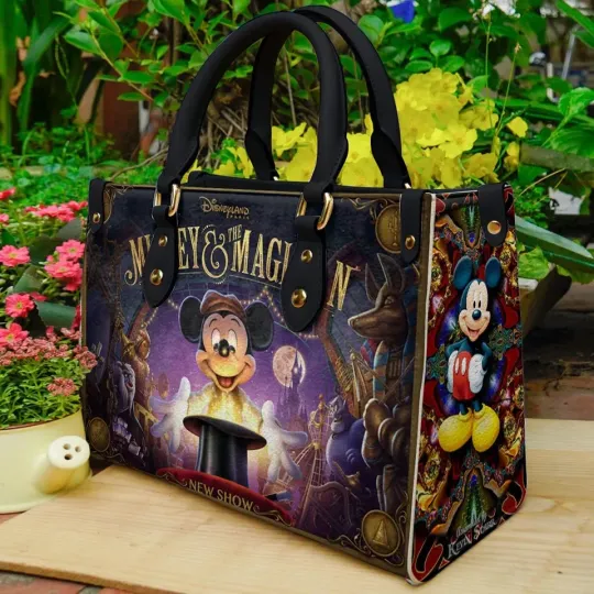 Discover Magic Disney Mickey Art Handbag, Leather Disney Handbag, gift for her , him