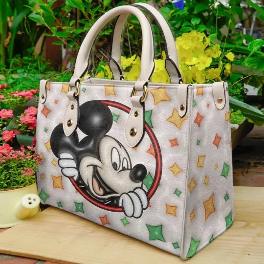 Discover Vintage Disney Mickey Art Handbag, Leather Disney Handbag, gift for her