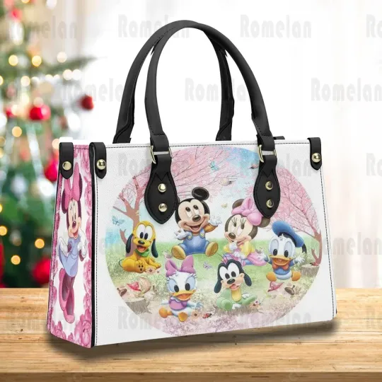 Discover Mickey And Friends Disney Leather Handbag, gift for her , gift for cartoon lover