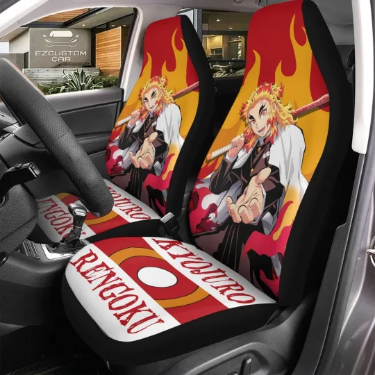 Discover Kyojuro Kyo Kyo Rengokoo Anime Car Seat Covers for demon Decor