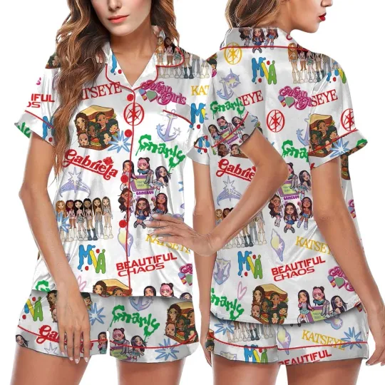 Discover Katseye Pajamas Set, K-Pop Girl Group Pajamas Set Long/Short
