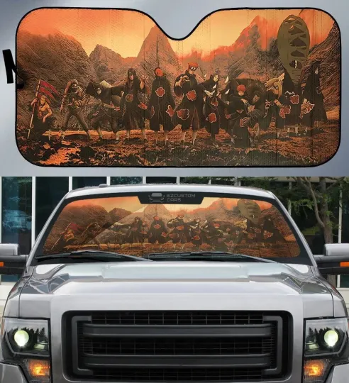 Akatsuki Narutoo Anime Car Windshield Sun Shade