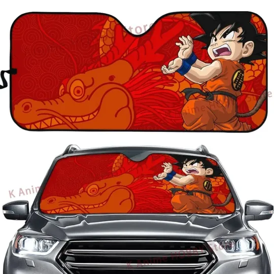 Anime Dragon Ball Goku Car Sunshade Cartoon Windshield Sun Visor Exterior Accessory