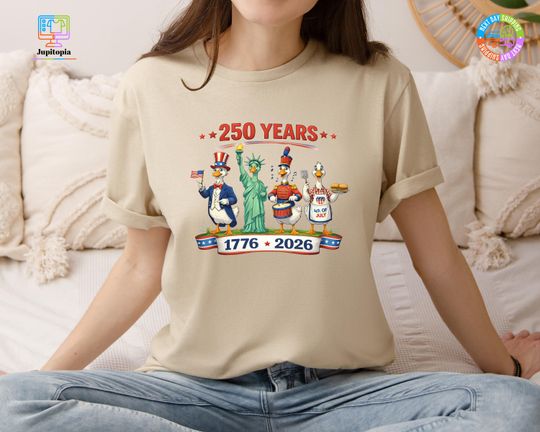 Discover America 250th Anniversary Goose Shirt, Patriotic America 1776 2026, Independence Day Hoodie, American Flag Tee