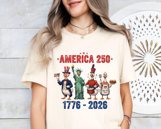 Discover America 250 Shirt, Funny Patriotic Goose Shirt, USA 1776-2026 Tee, Fourth of July Goose Shirt, Liberty Duck Shirt