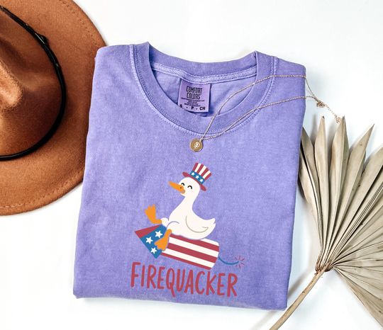 Funny July 4th Shirt, Funny Goose Shirt, Independence Day Tee, Patriotic Shirt, Firequacker Shirt, July 4th Gift