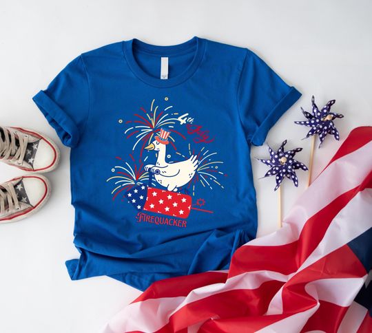 Firequacker Shirt, Goose Shirt, 4th Of July Shirt, Patriotic Shirt, Independence Day Shirt, USA American Flag Shirt, Memorial Day Shirt
