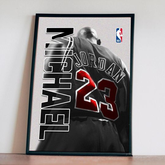 Discover NBA Michael Jordan Poster Print: Black and White Portrait, Basketball Legend