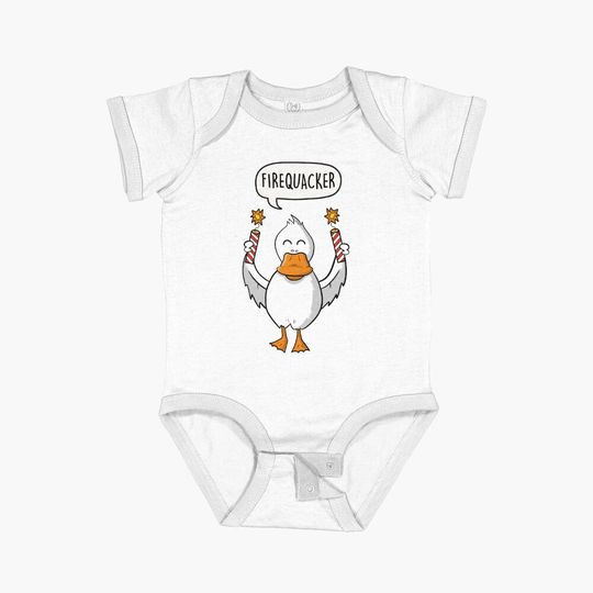 Firequacker - Funny Duck Fireworks Pun gift Baby One-Piece