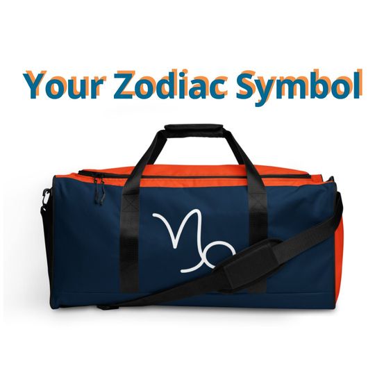 Denver Broncos Zodiac Duffle Bag: football Team Colors Travel Gym Bag