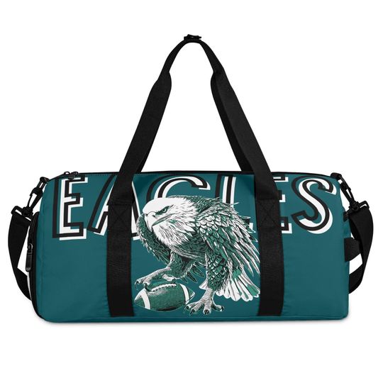 Discover Eagles Football Duffle Bag  Tough Game-Day Gym Bag for Hardcore Fans  Sports Travel Tote