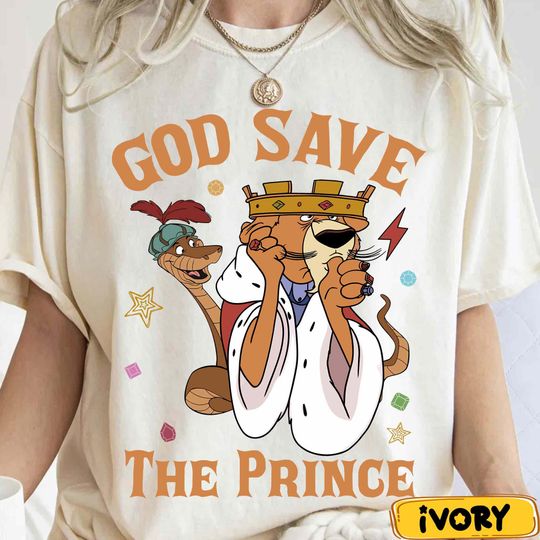 Discover Disney Robin Hood Sir Hiss And Prince John T-shirt, God Save The Prince Tee, Retro Robin Hood Shirt, Prince John Tee, Gift For Girl Boy