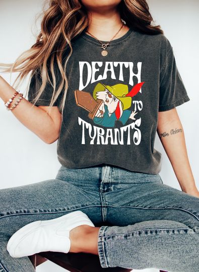 Discover Vintage 70s Skippy Rabbit Death To Tyrants Comfort Colors T-shirt, Retro Robin Hood Shirt, 2025 Trip Matching, Magic Kingdom