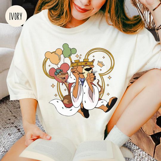 Discover Retro Prince John And Sir Hiss Mickey Balloon Shirt, Robin Hood Villains Disney Tee, Disneyland Trip 2025, Cute Birthday Gift