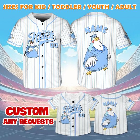 Discover Robin Hood Lady Kluck Jersey Shirt, Disney Robin Hood Baseball Jersey, Lady Kluck Cosplay, Disney Trip Shirt, Disney World Shirt, QJ39