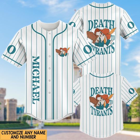 Discover Death To Tyrants Robin Hood Skippy Rabbit Jersey Shirt, Death To Tyrants Shirt, Custom Name Jersey, Disney Rebellion Shirt