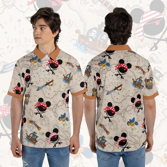 Discover Mickey Pirate Mickey Cruise Polo Shirt, Disney Pirate's Life Tee, Father's Day Gift, Golf Lovers Short Sleeve Shirt, Disney Dad Mens Shirt
